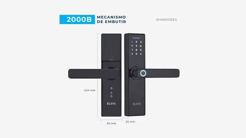 Elsys Esfde2000b Preto Fechadura Digital De Embutir